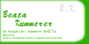 beata kummerer business card